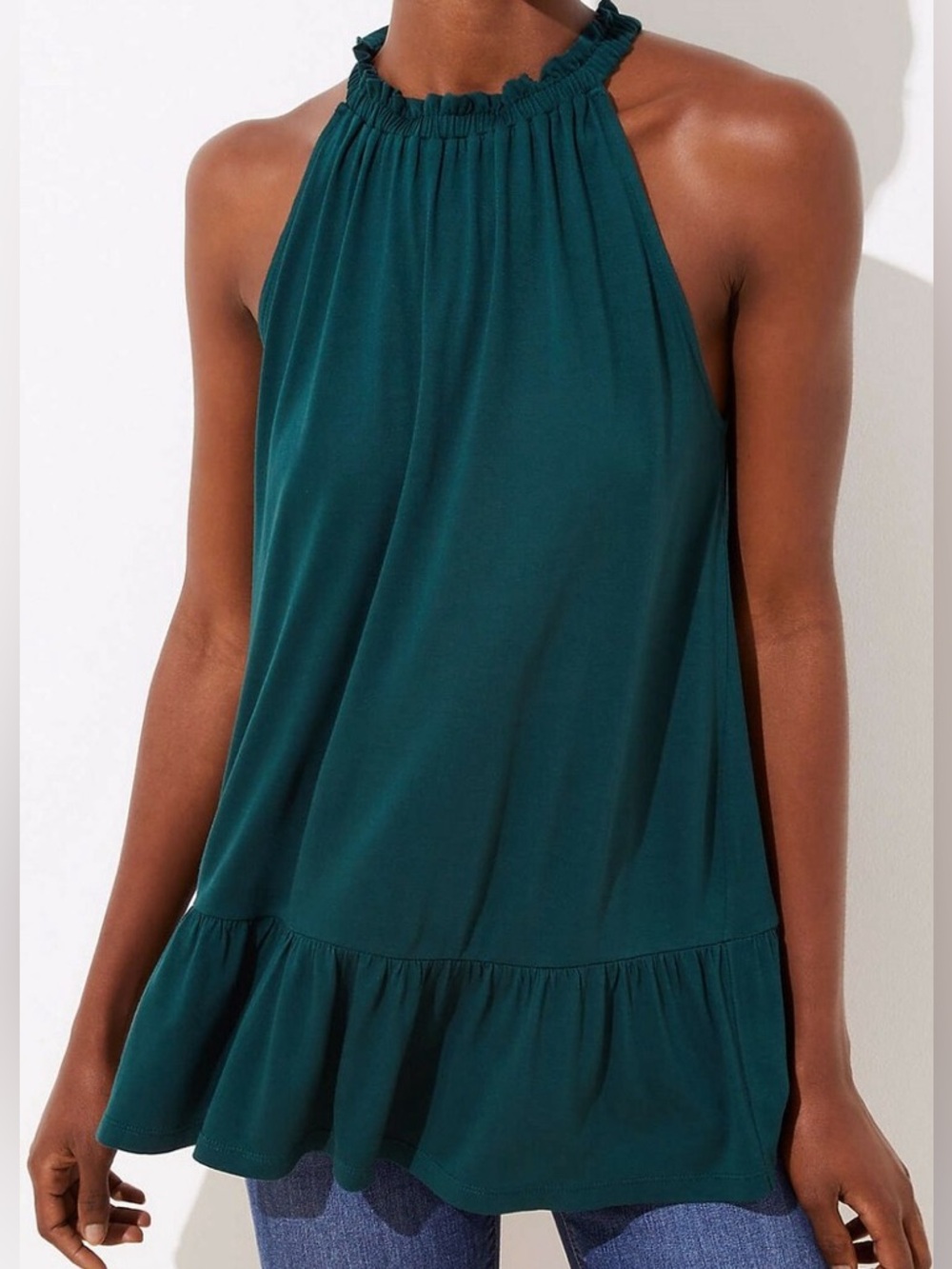 LOFT Sleeveless Ruffled Halter Tunic - Picture 2 of 3